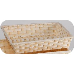 CORBEILLE RECT. BAMBOU NATUREL 35X20X7