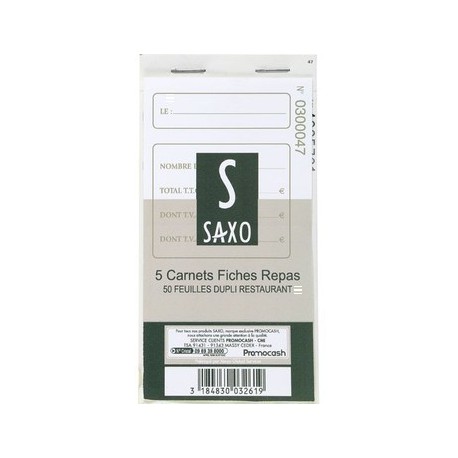 CARNET 50 DUPLI  FICHE REPAS X 5