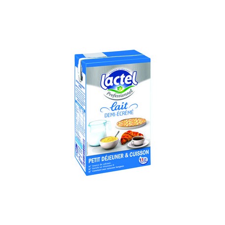 LAIT UHT 1/2 ECREME 1L LE PACK DE 6