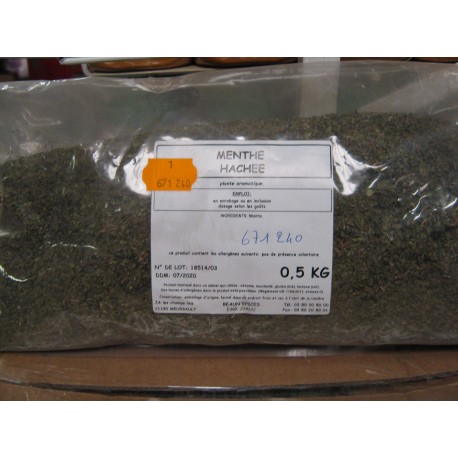 MENTHE HACHEE LE SACHET DE 500 GR